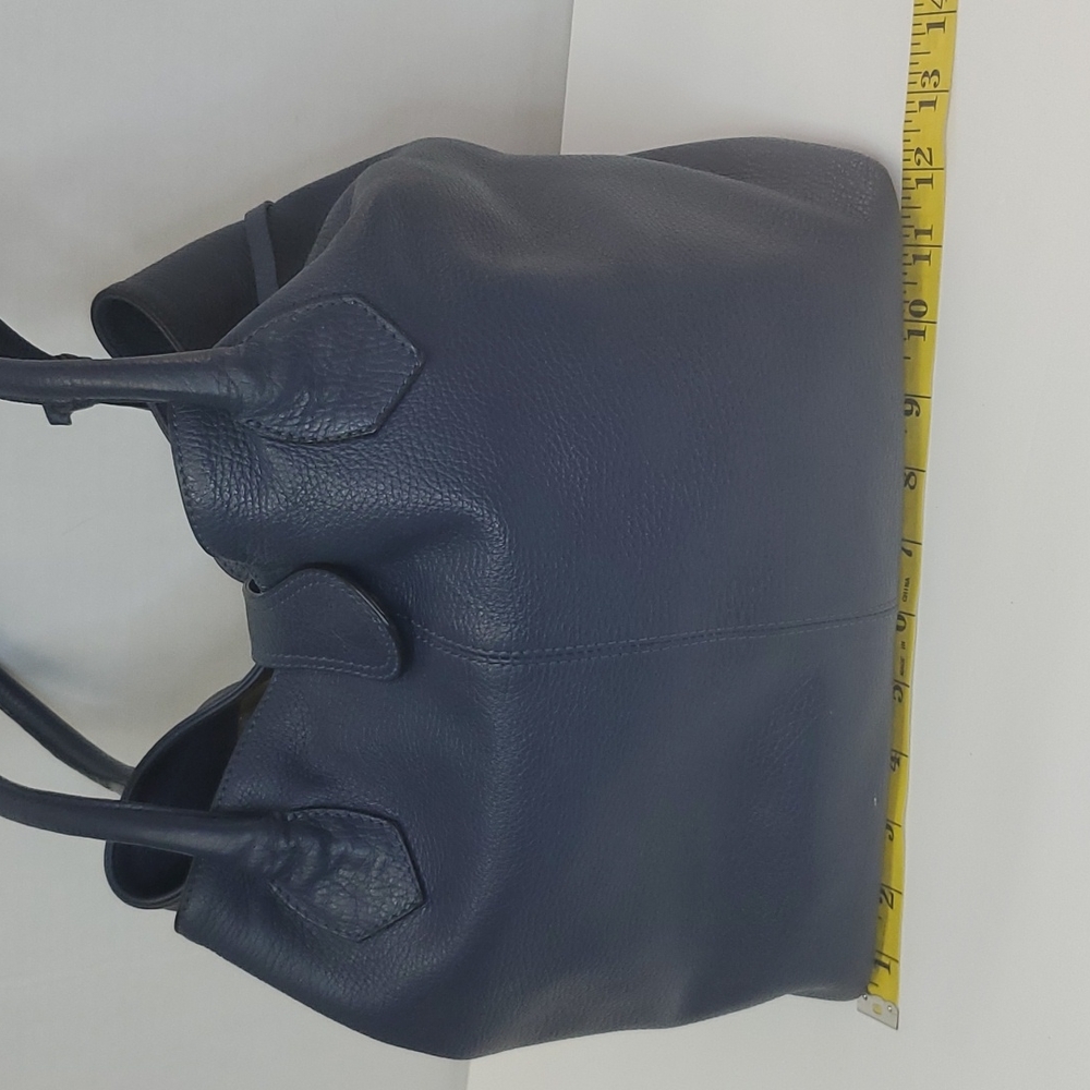 *Courage B* Beautiful Navy Blue Italian Leather Shoulder Bag With Coin Purse - Picture 2 of 12